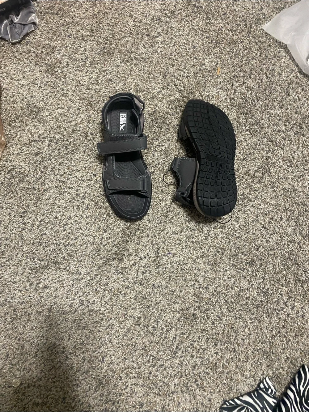 Eddie Bauer Men's Gray Hook-and-Loop Sport Sandals